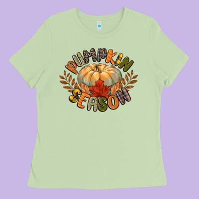Pumpkin Season Ladies Tee Designed By Cowgirlartshop