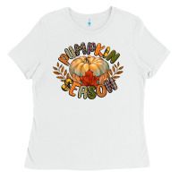 White pumpkin season Ladies Tee - CowGirlArtShop
