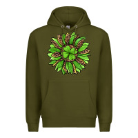 Army Green lucky leopard st patricks sunflower Premium Hoodie - Jasminsmagicworld