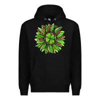 Black lucky leopard st patricks sunflower Premium Hoodie - Jasminsmagicworld