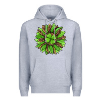 Heather Grey lucky leopard st patricks sunflower Premium Hoodie - Jasminsmagicworld