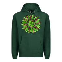 Sports Green lucky leopard st patricks sunflower Premium Hoodie - Jasminsmagicworld