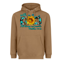 Toasted Coconut with god all things are possible sunflower Heavyweight Hoodie - AdoDesignShop