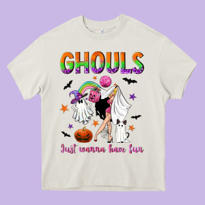Ghouls Just Wanna Have Fun Heavy Core Tee Designed By Nancycooperartshop