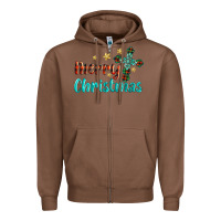 Chestnut merry christmas turquoise gemstones cross Zipper Hoodie - BarkalooDesign
