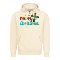 Sandshell merry christmas turquoise gemstones cross Zipper Hoodie - BarkalooDesign