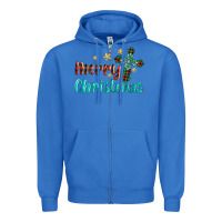 True Royal merry christmas turquoise gemstones cross Zipper Hoodie - BarkalooDesign