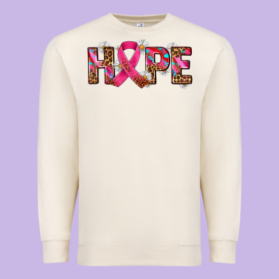 Hope And Cancer Ribbon Premium Sweatshirt Designed By Adodesignshop