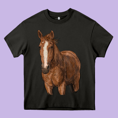 Brown Horse Heavy Core Tee Designed By Ranaportraitstore