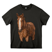 Asphalt brown horse Heavy Core Tee - RanaPortraitStore