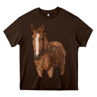 Chocolate Brown brown horse Heavy Core Tee - RanaPortraitStore