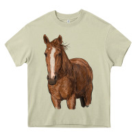 Mossy brown horse Heavy Core Tee - RanaPortraitStore