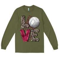 Army Green love volleyball Long Sleeve Tee - FaDigitalArtStudio