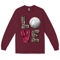 Burgundy love volleyball Long Sleeve Tee - FaDigitalArtStudio