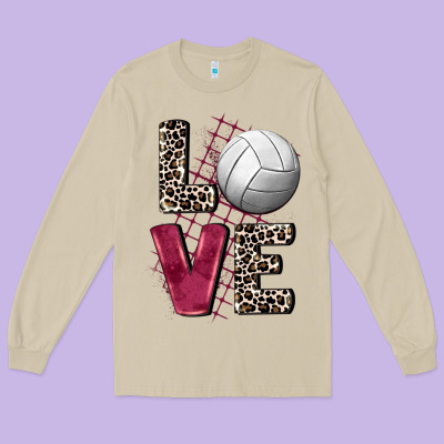 Love Volleyball Long Sleeve Tee Designed By Fadigitalartstudio
