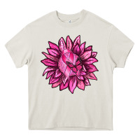 Cream Breast Cancer Sunflower Heavy Core Tee - texasbilliewilder