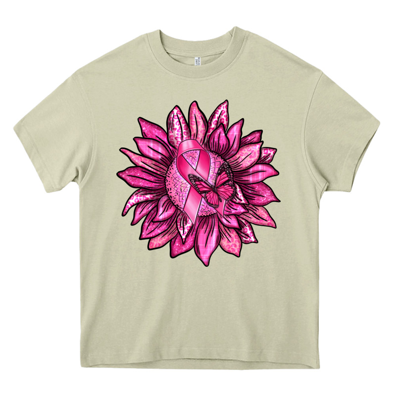Breast Cancer Sunflower Heavy Core Tee by texasbilliewilder | Teevron