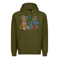 Army Green just a latte moody Premium Hoodie - CowhideDigitalArt