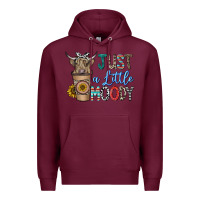 Burgundy just a latte moody Premium Hoodie - CowhideDigitalArt