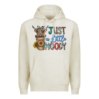 Oatmeal Heather just a latte moody Premium Hoodie - CowhideDigitalArt