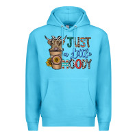 Ocean Blue just a latte moody Premium Hoodie - CowhideDigitalArt