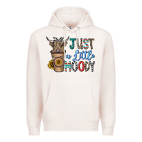 Pale Pink just a latte moody Premium Hoodie - CowhideDigitalArt