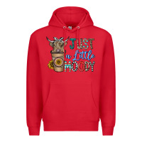 Red just a latte moody Premium Hoodie - CowhideDigitalArt