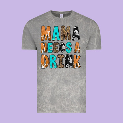 Mama Needs A Drink Vintage Tee Designed By Cowcowdesign