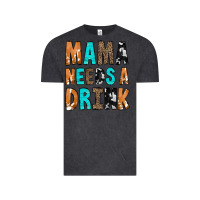 Vintage Black Mama Needs a Drink Vintage Tee - CowCowDesign