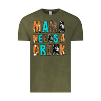 Vintage Olive Mama Needs a Drink Vintage Tee - CowCowDesign