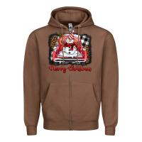 Chestnut merry christmas truck snowman Zipper Hoodie - BarkalooDesign