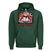 Sports Green merry christmas truck snowman Zipper Hoodie - BarkalooDesign