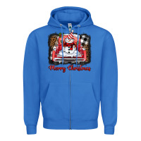 True Royal merry christmas truck snowman Zipper Hoodie - BarkalooDesign