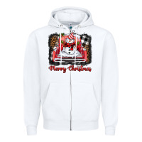 White merry christmas truck snowman Zipper Hoodie - BarkalooDesign