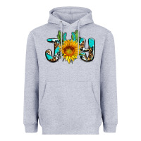 Heather Grey joy with sunflower and cactus ado Heavyweight Hoodie - AdoDesignShop