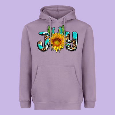 Joy With Sunflower And Cactus Ado Heavyweight Hoodie Designed By Adodesignshop