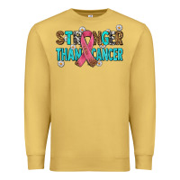 Antique Gold stronger than cancer with cancer ribbon Premium Sweatshirt - AdoDesignShop