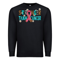 Black stronger than cancer with cancer ribbon Premium Sweatshirt - AdoDesignShop