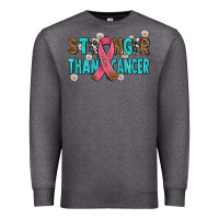 Charcoal Heather stronger than cancer with cancer ribbon Premium Sweatshirt - AdoDesignShop