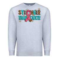 Stronger Than Cancer With Cancer Ribbon Premium Sweatshirt | Teevron
