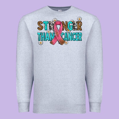 Stronger Than Cancer With Cancer Ribbon Premium Sweatshirt Designed By Adodesignshop