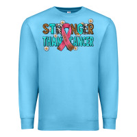 Ocean Blue stronger than cancer with cancer ribbon Premium Sweatshirt - AdoDesignShop