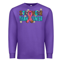 Purple stronger than cancer with cancer ribbon Premium Sweatshirt - AdoDesignShop