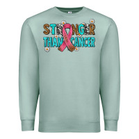 Seafoam stronger than cancer with cancer ribbon Premium Sweatshirt - AdoDesignShop