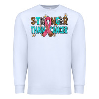 White stronger than cancer with cancer ribbon Premium Sweatshirt - AdoDesignShop