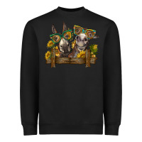 Black 2 donkeys with sunflowers Heavyweight Sweatshirt - BarkalooDesign