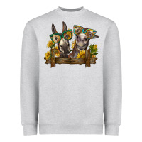 Heather Grey 2 donkeys with sunflowers Heavyweight Sweatshirt - BarkalooDesign