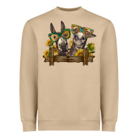 Mushroom 2 donkeys with sunflowers Heavyweight Sweatshirt - BarkalooDesign