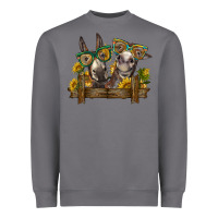 Storm 2 donkeys with sunflowers Heavyweight Sweatshirt - BarkalooDesign