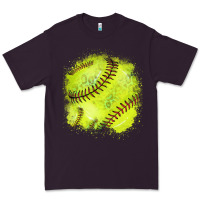 Plum Softball background Premium Tee - HowdyJamesFarm